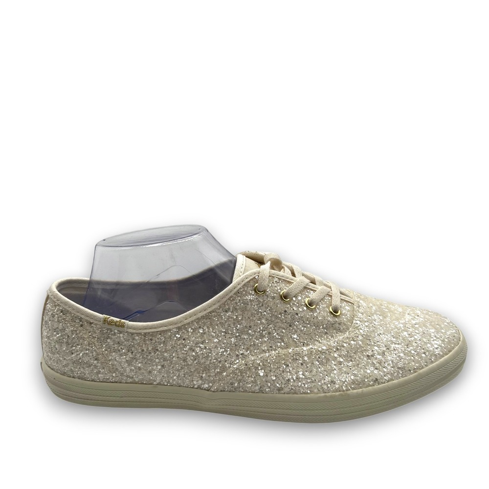 Keds Champion Glitter Sneakers Off White Ivory Sparkle Women's Size 10W Bridal